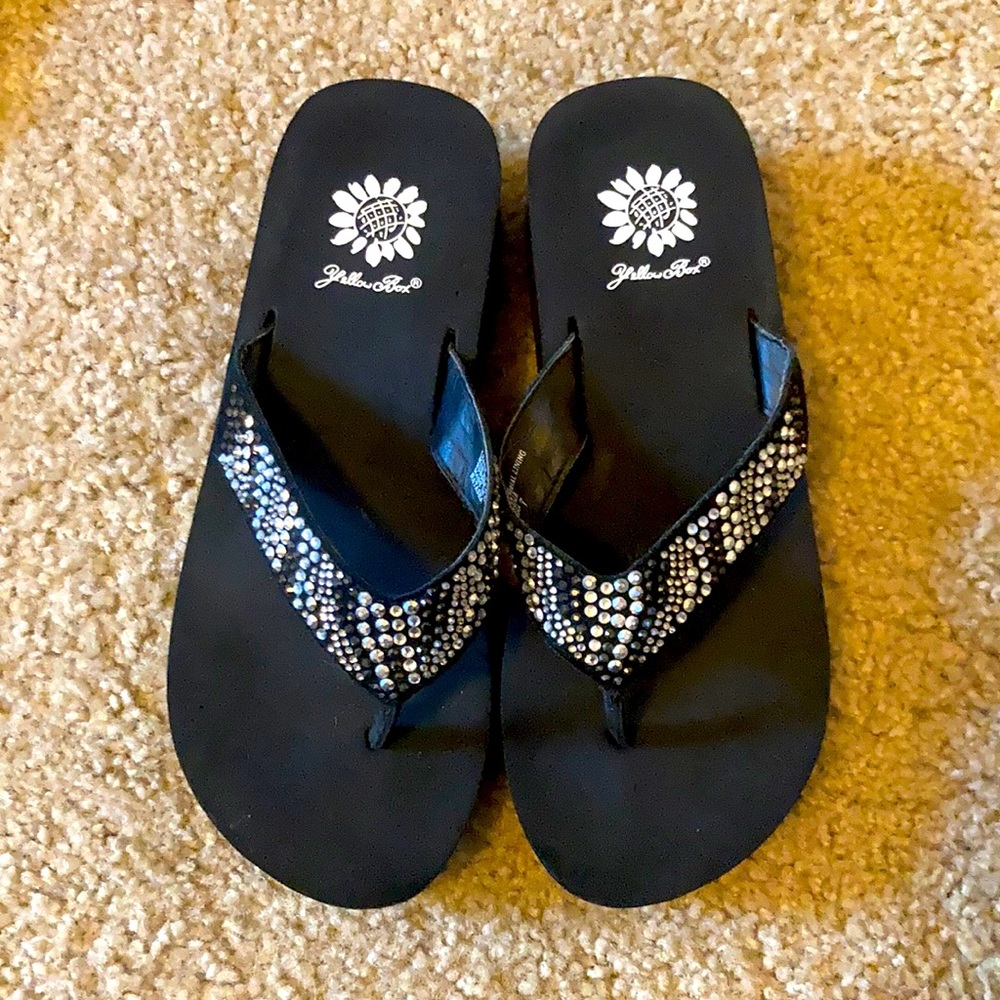 Black Studded Sandals with wedge